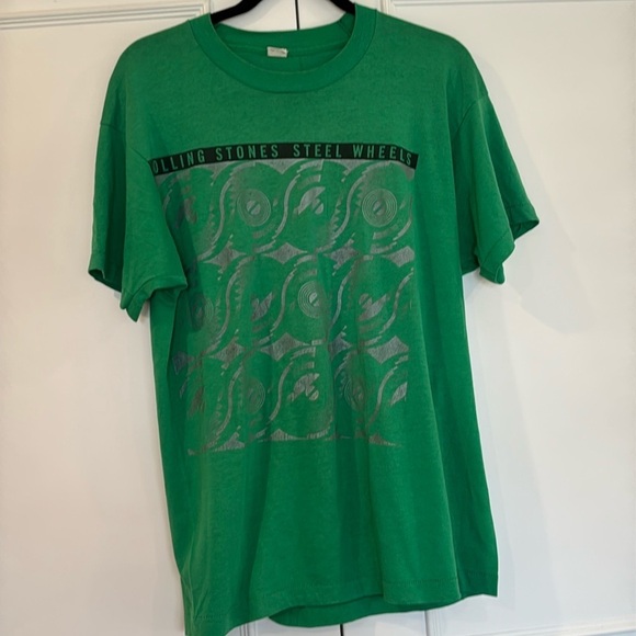 Screen Stars Other - Rolling Stones Green Steel Wheels 1989 Tour Working Crew T-Shirt Size XL